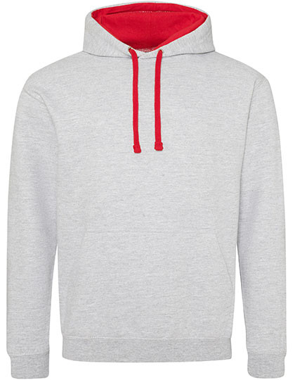 Just Hoods Varsity Hoodie Heather Grey