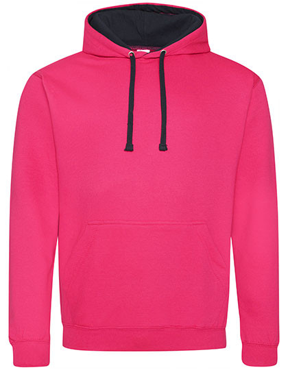 Just Hoods Varsity Hoodie Hot Pink