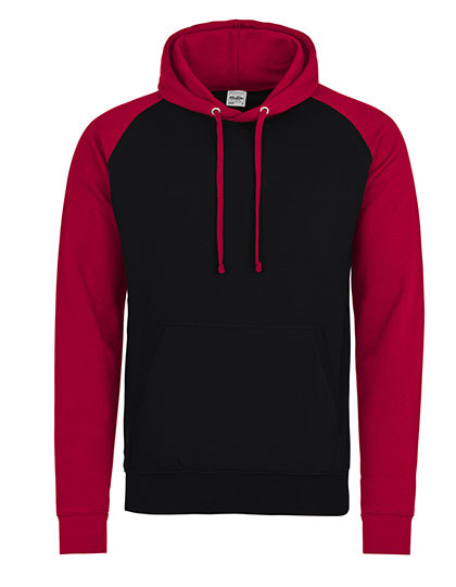 Just Hoods Baseball Hoodie Jet Black