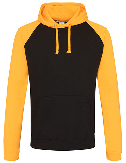 Just Hoods Baseball Hoodie Jet Black