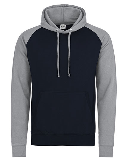 Just Hoods Baseball Hoodie Oxford Navy