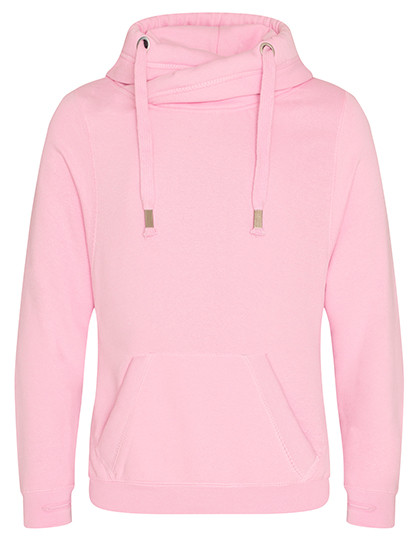 Just Hoods Cross Neck Hoodie Baby Pink