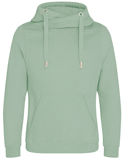 Just Hoods Cross Neck Hoodie Dusty Green