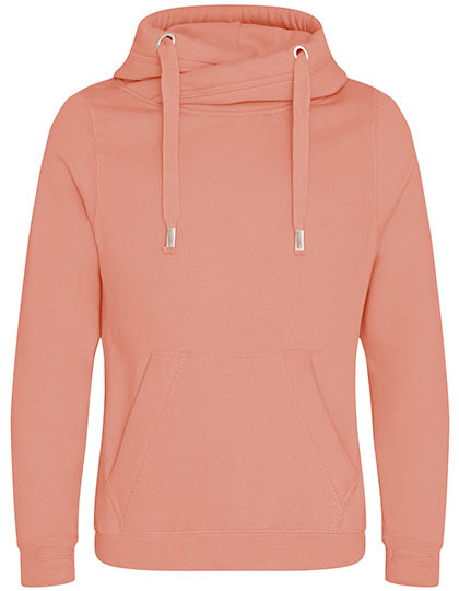Just Hoods Cross Neck Hoodie Dusty Pink