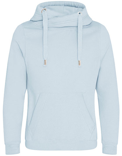 Just Hoods Cross Neck Hoodie Sky Blue