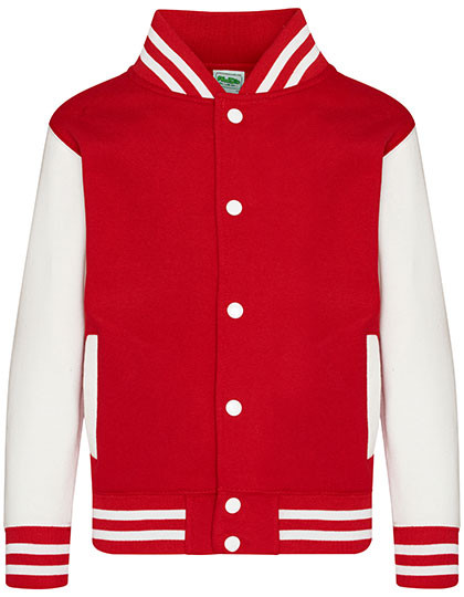 Just Hoods Kids´ Varsity Jacket Fire Red