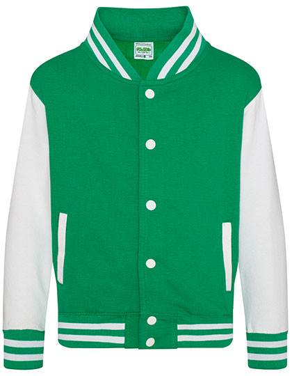 Just Hoods Kids´ Varsity Jacket Kelly Green