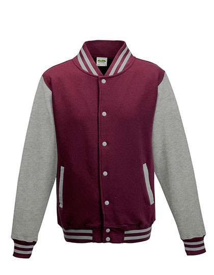Just Hoods Varsity Jacket Burgundy