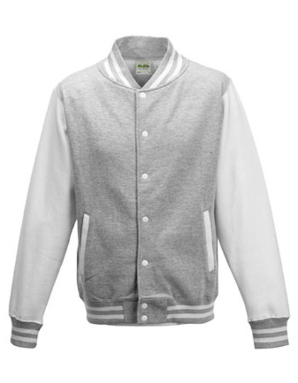 Just Hoods Varsity Jacket Heather Grey