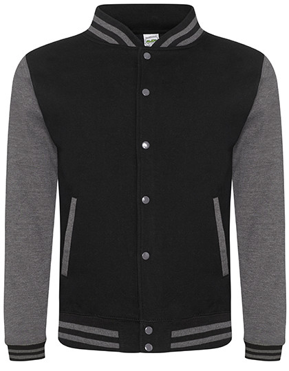 Just Hoods Varsity Jacket Jet Black