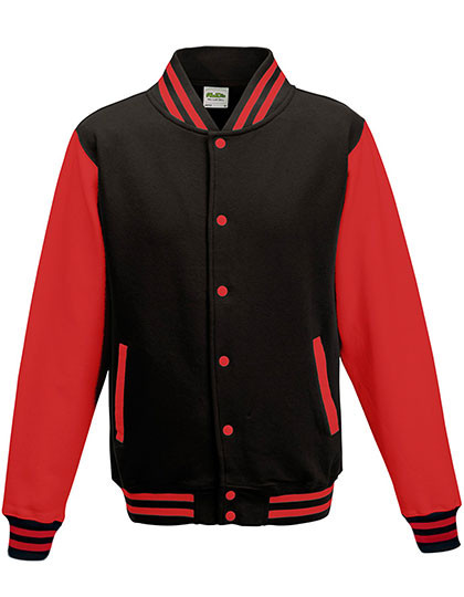 Just Hoods Varsity Jacket Jet Black