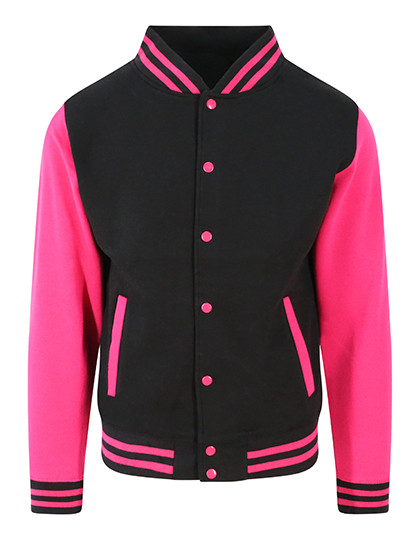 Just Hoods Varsity Jacket Jet Black