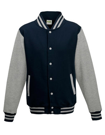 Just Hoods Varsity Jacket Oxford Navy