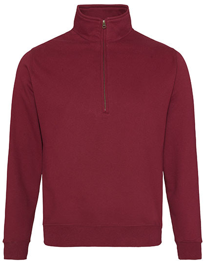 Just Hoods Sophomore 1/4 Zip Sweat Burgundy