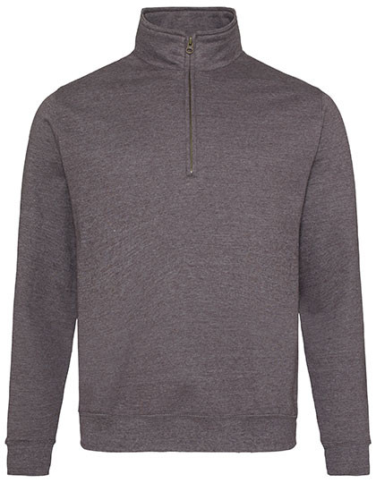 Just Hoods Sophomore 1/4 Zip Sweat Charcoal (Heather)
