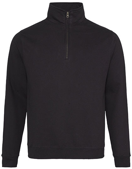 Just Hoods Sophomore 1/4 Zip Sweat Jet Black