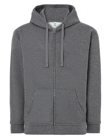 JHK Zipped Hooded Sweater Dark Grey Melange
