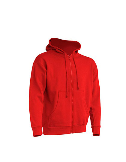 JHK Zipped Hooded Sweater Red