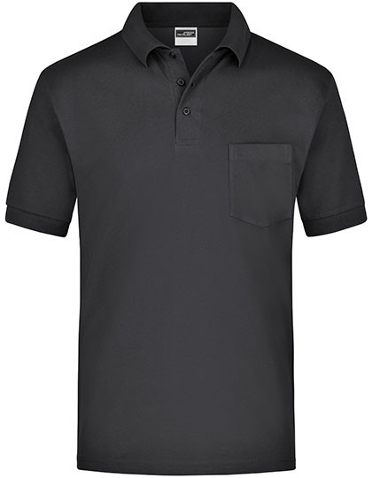 James&Nicholson Polo-Piqué Pocket Black
