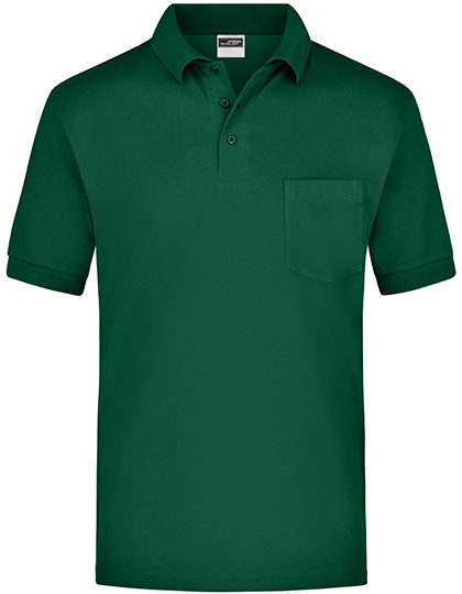 James&Nicholson Polo-Piqué Pocket Dark Green