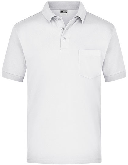 James&Nicholson Polo-Piqué Pocket White