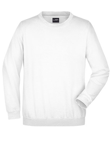 James&Nicholson Round Sweat Heavy White