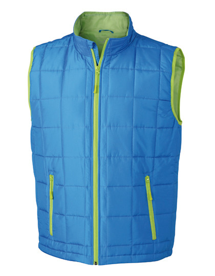 James&Nicholson Men´s Padded Light Weight Vest Aqua