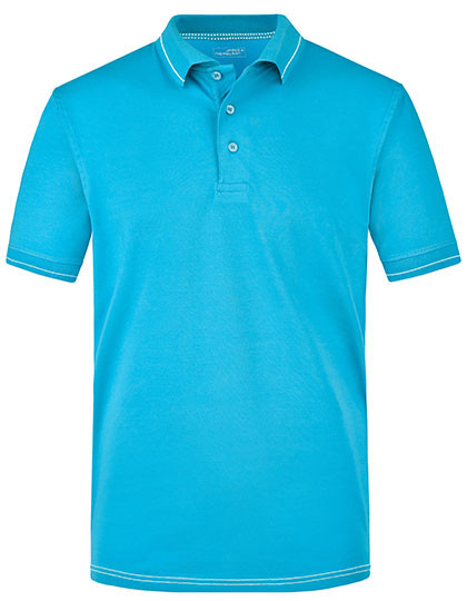 James&Nicholson Men´s Elastic Polo Aqua