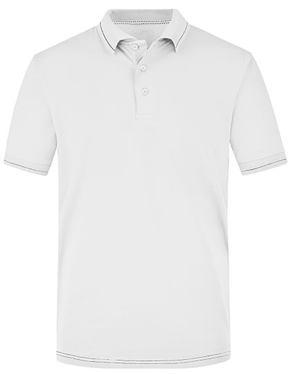 James&Nicholson Men´s Elastic Polo White