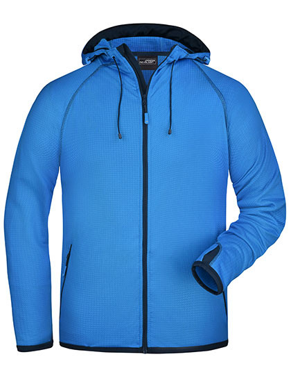 James&Nicholson Men´s Hooded Fleece Aqua