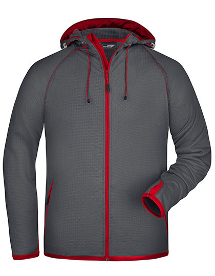James&Nicholson Men´s Hooded Fleece Carbon