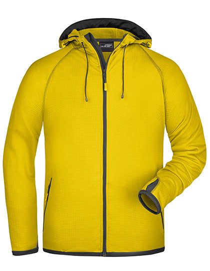 James&Nicholson Men´s Hooded Fleece Yellow