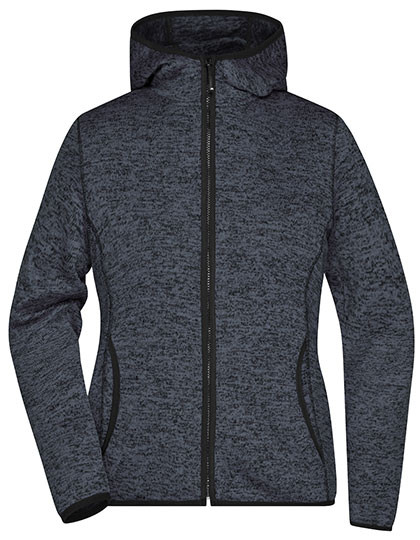 James&Nicholson Ladies´ Knitted Fleece Hoody Dark Melange
