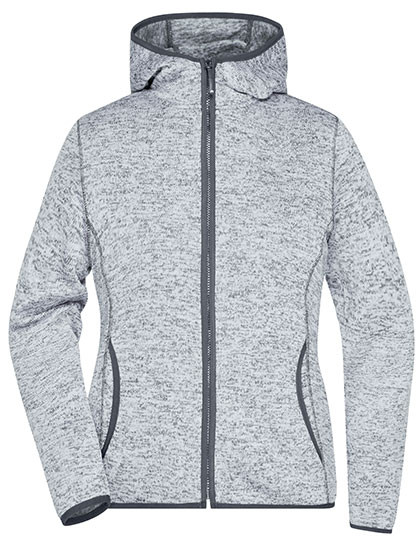 James&Nicholson Ladies´ Knitted Fleece Hoody Light Melange