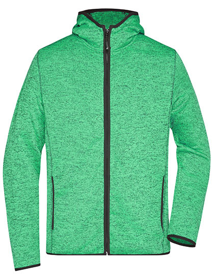 James&Nicholson Men´s Knitted Fleece Hoody Green Melange