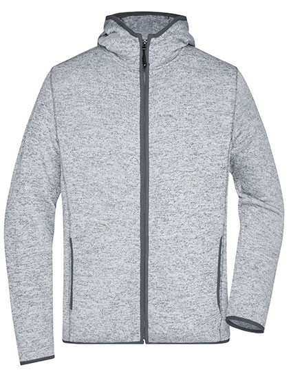 James&Nicholson Men´s Knitted Fleece Hoody Light Melange