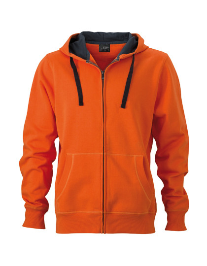 James&Nicholson Men´s Hooded Jacket Dark Orange
