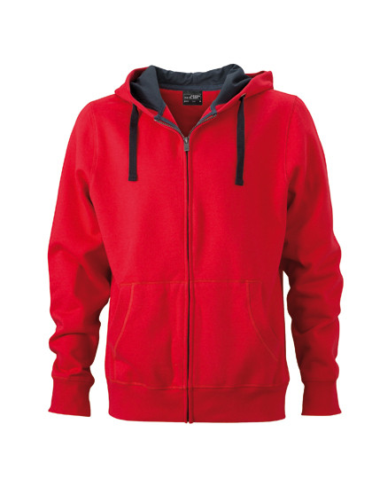 James&Nicholson Men´s Hooded Jacket Red