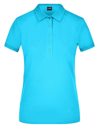 James&Nicholson Ladies´ Elastic Polo Piqué Turquoise