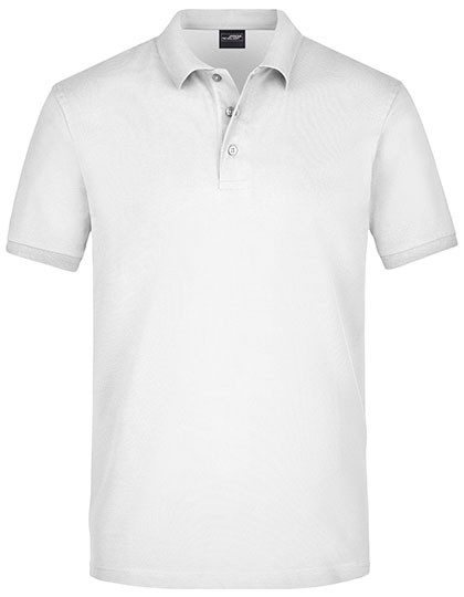 James&Nicholson Men´s Elastic Polo Piqué White