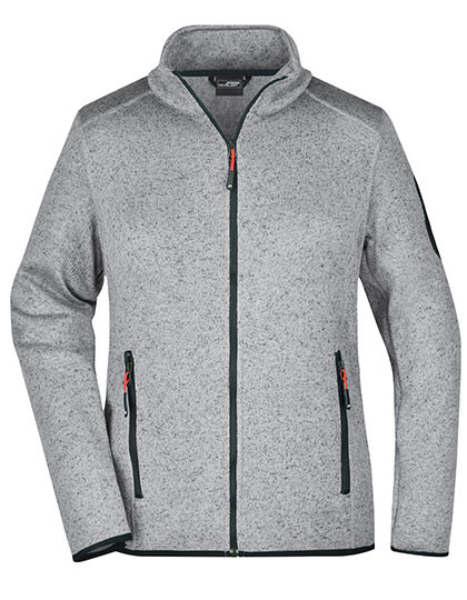 Daiber Ladies´ Knitted Fleece Jacket Light Grey Melange