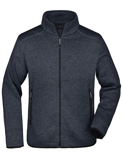 Daiber Men´s Knitted Fleece Jacket Dark Grey Melange