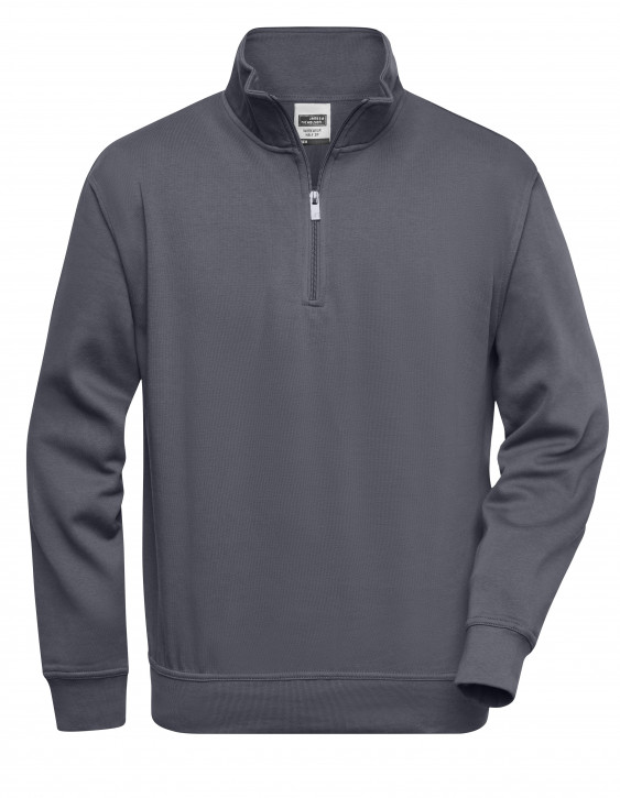 James&Nicholson Workwear Half Zip Sweat Carbon