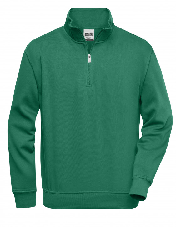 James&Nicholson Workwear Half Zip Sweat Dark Green