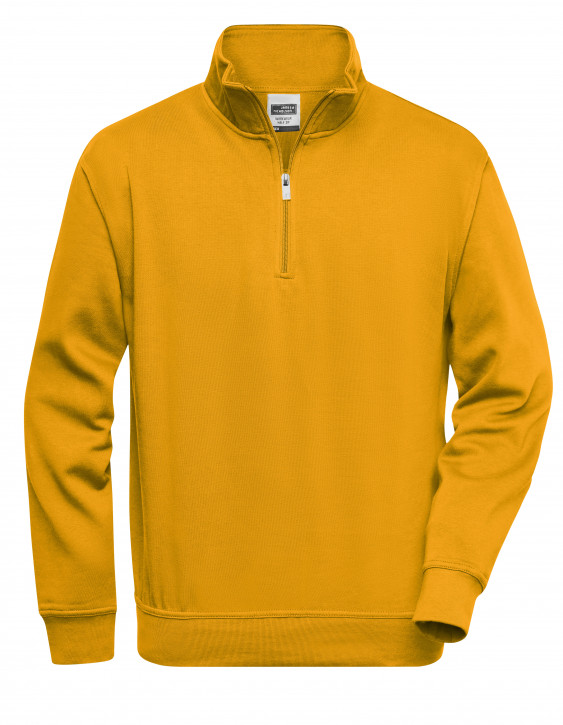 James&Nicholson Workwear Half Zip Sweat Gold Yellow