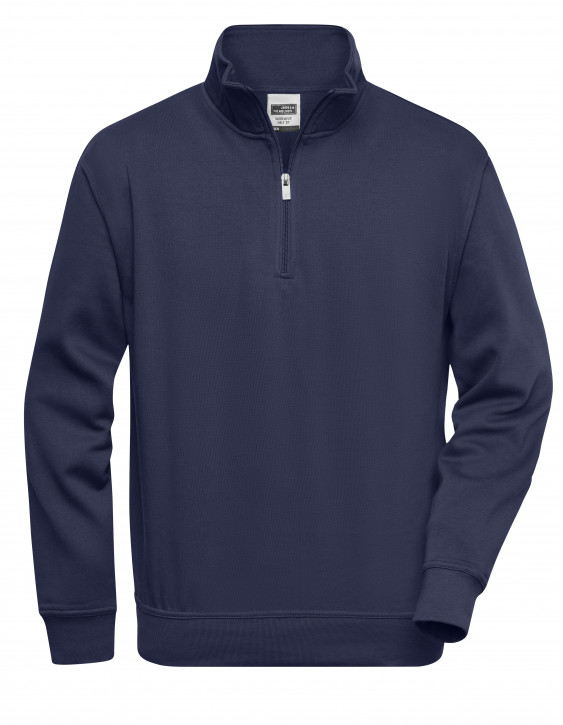 James&Nicholson Workwear Half Zip Sweat Navy