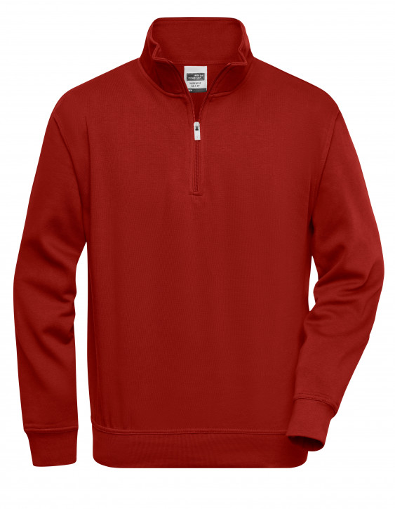 James&Nicholson Workwear Half Zip Sweat Wine