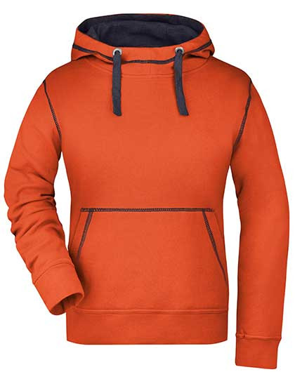 James&Nicholson Ladies´ Lifestyle Hoody Dark Orange