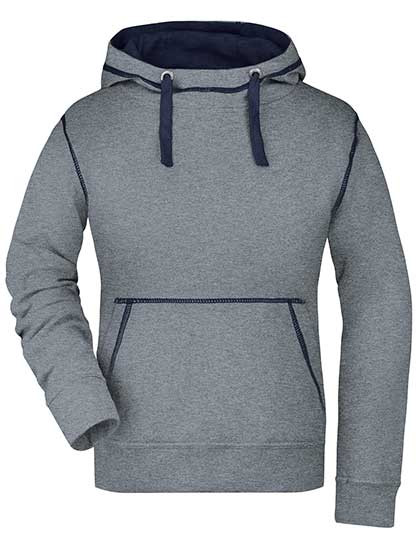 James&Nicholson Ladies´ Lifestyle Hoody Grey Melange