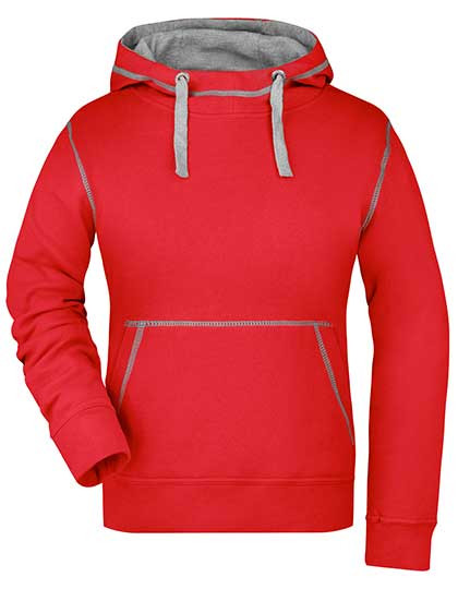 James&Nicholson Ladies´ Lifestyle Hoody Red